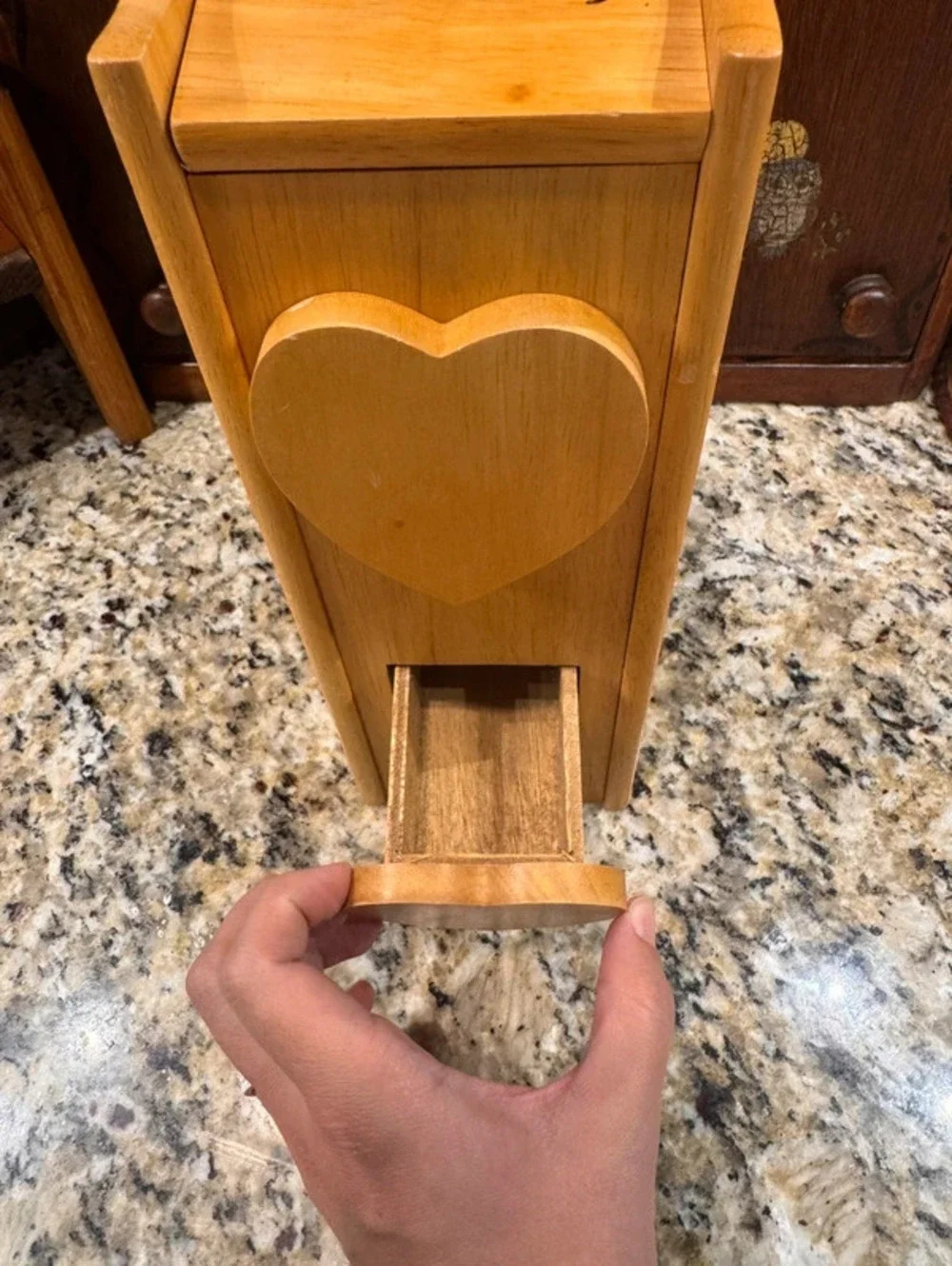 Vintage heart wall cabinet with drawers